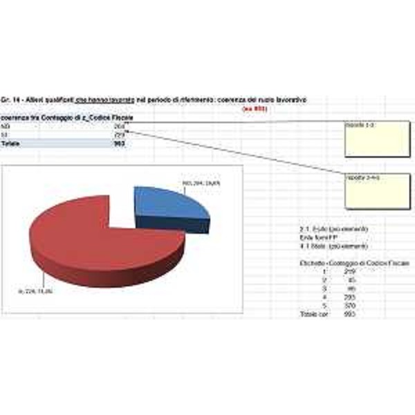 Grafico allievi qualificati che hanno lavorato nel periodo di riferimento: coerenza del ruolo lavorativo - Grafico allievi qualificati che hanno lavorato nel periodo di riferimento: coerenza del ruolo lavorativo