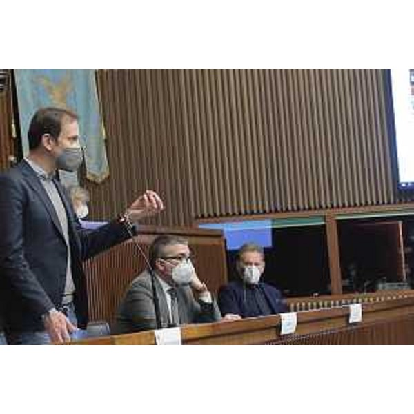L'intervento in Aula del governatore Fedriga. - L'intervento in Aula del governatore Fedriga.