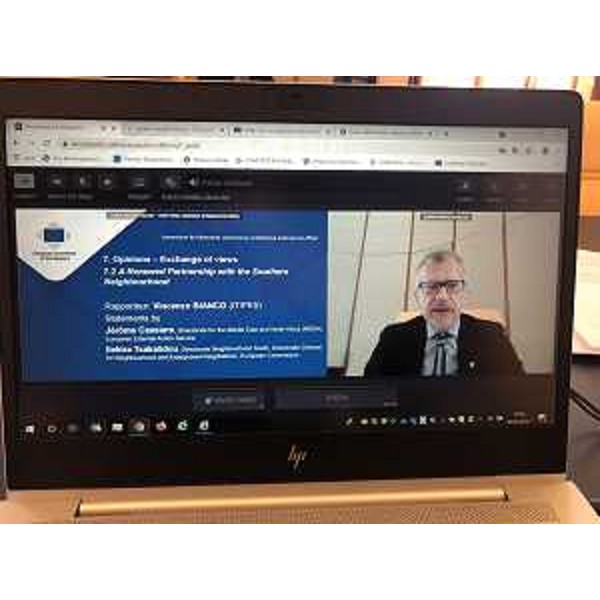 L'intervento telematico con Bruxelles da parte del presidente del Cr Fvg, Piero Mauro Zanin - L'intervento telematico con Bruxelles da parte del presidente del Cr Fvg, Piero Mauro Zanin