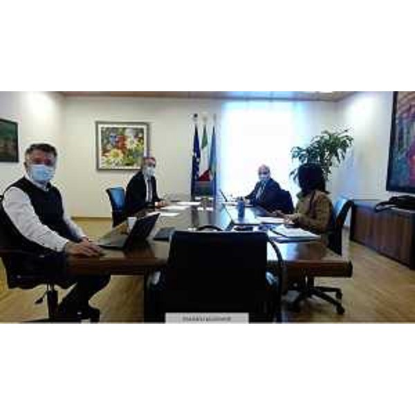 L'assessore regionale Graziano Pizzimenti in collegamento telematico - L'assessore regionale Graziano Pizzimenti in collegamento telematico