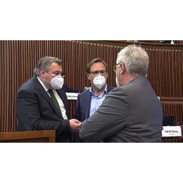 Diego Bernardis (Lega) con Mauro Di Bert (Progetto Fvg/Ar) e Mauro Bordin (Lega) - Diego Bernardis (Lega) con Mauro Di Bert (Progetto Fvg/Ar) e Mauro Bordin (Lega)