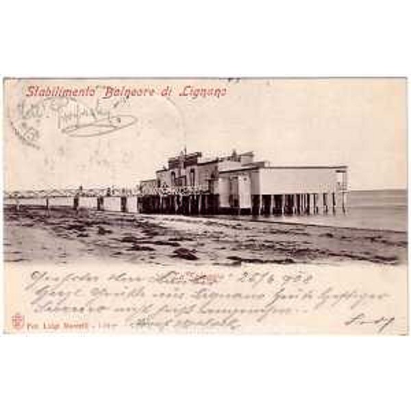 La Terrazza a Mare ideata da G.A. Vendrasco in una cartolina del 1908. - La Terrazza a Mare ideata da G.A. Vendrasco in una cartolina del 1908.