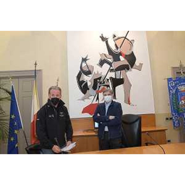 L'assessore regionale Fabio Scoccimarro in Municipio a S. Giorgio di Nogaro insieme al sindaco Roberto Mattiussi - L'assessore regionale Fabio Scoccimarro in Municipio a S. Giorgio di Nogaro insieme al sindaco Roberto Mattiussi