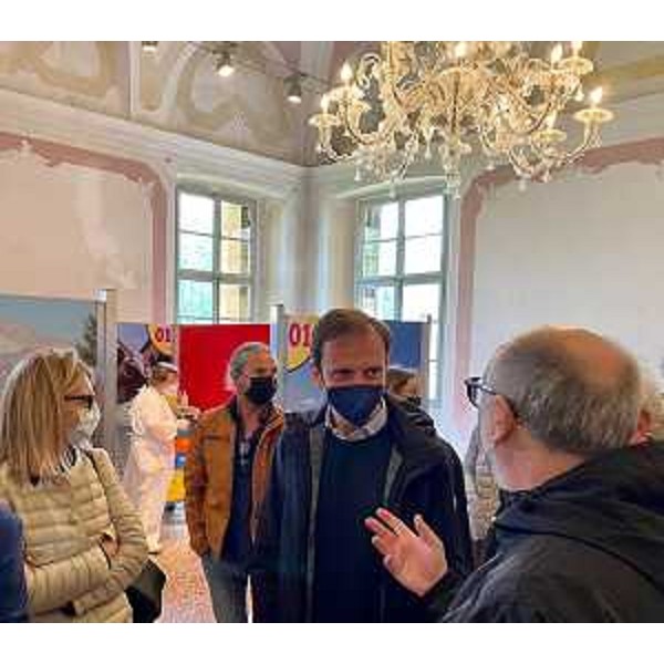 Il governatore del Friuli Venezia Giulia, Massimiliano Fedriga, assieme al vicegovernatore con delega alla Salute, Riccardo Riccardi, e all'assessore alla Cultura, Tiziana Gibelli, durante la visita di questa mattina alla Villa Manin di Passariano. - Il governatore del Friuli Venezia Giulia, Massimiliano Fedriga, assieme al vicegovernatore con delega alla Salute, Riccardo Riccardi, e all'assessore alla Cultura, Tiziana Gibelli, durante la visita di questa mattina alla Villa Manin di Passariano.