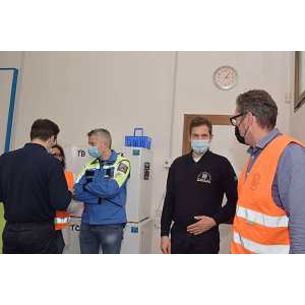 Una fase dell'esercitazione a Sacile - Una fase dell'esercitazione a Sacile