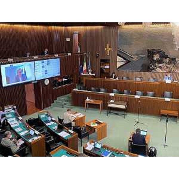 L'intervento da remoto dell'assessore Sergio Emidio Bini - L'intervento da remoto dell'assessore Sergio Emidio Bini