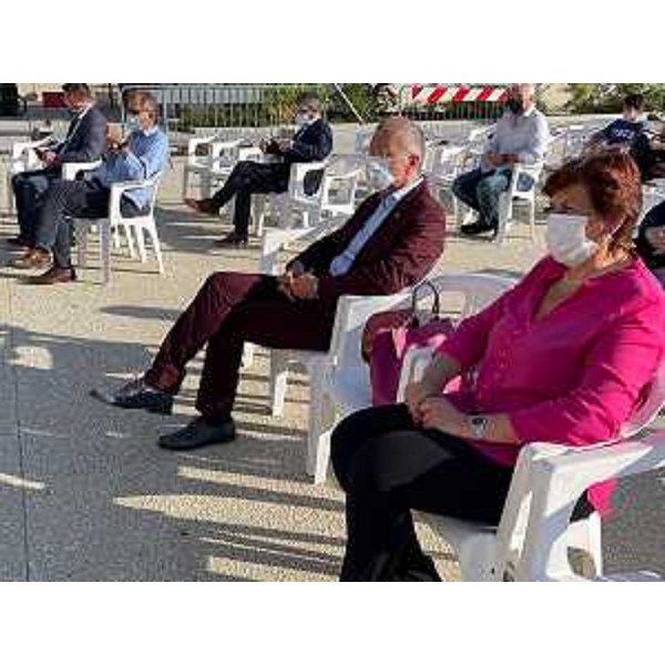 Il presidente Piero Mauro Zanin con il sindaco di Bertiolo, Eleonora Viscardis - Il presidente Piero Mauro Zanin con il sindaco di Bertiolo, Eleonora Viscardis
