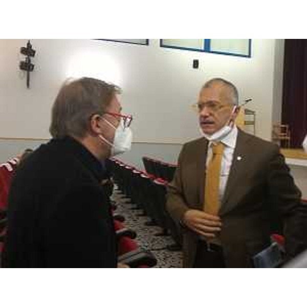 Il presidente Zanin con l'ex sottosegretario Franco Corleone - Il presidente Zanin con l'ex sottosegretario Franco Corleone