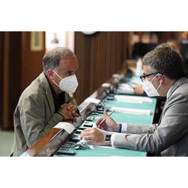 Stefano Turchet (Lega) con l'assessore Pierpalo Roberti - Stefano Turchet (Lega) con l'assessore Pierpalo Roberti