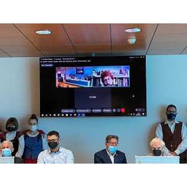 L'assessore regionalle alla Cultura Tiziana Gibelli in videocollegamento con la sede della Regione di Udine per la presentazione dei cinque festival internazionali del folclore - L'assessore regionalle alla Cultura Tiziana Gibelli in videocollegamento con la sede della Regione di Udine per la presentazione dei cinque festival internazionali del folclore