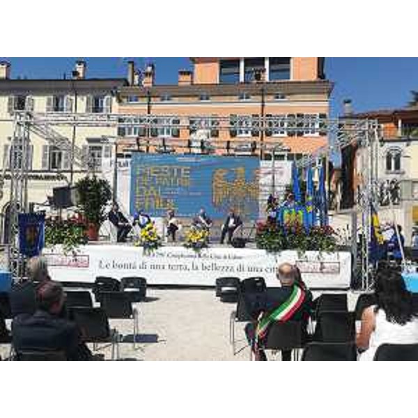 Il palco della Festa della Patria del Friuli, oggi a Udine - Il palco della Festa della Patria del Friuli, oggi a Udine
