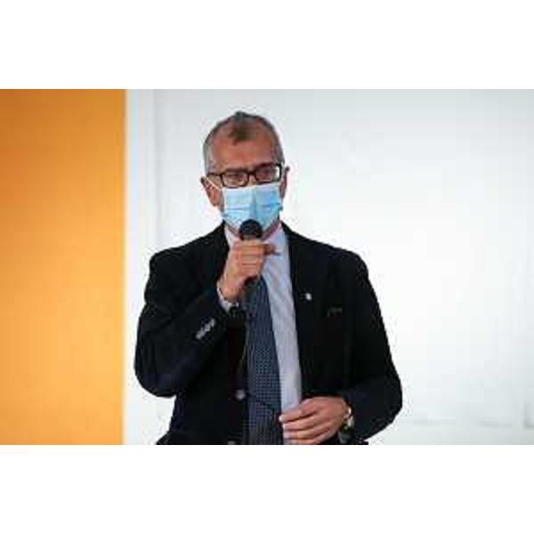 Il presidente Piero Mauro Zanin durante il suo intervento a Cervignano - Il presidente Piero Mauro Zanin durante il suo intervento a Cervignano