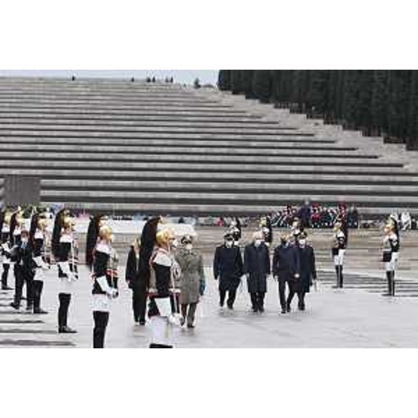Il Presidente della Repubblica Sergio Mattarella al Sacrario militare di Redipuglia. - Il Presidente della Repubblica Sergio Mattarella al Sacrario militare di Redipuglia.