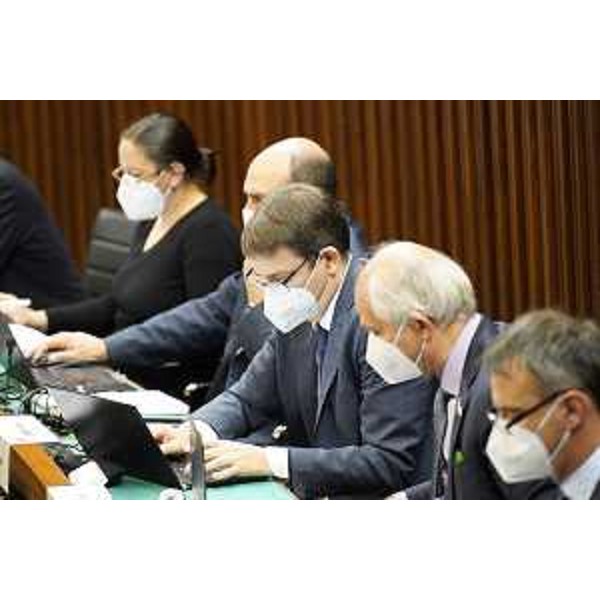 Andrea Ussai (M5S) al centro tra gli altri pentastellati Ilaria Dal Zovo e Cristian Sergo e i leghisti Alfonso Singh e Luca Boschetti - Andrea Ussai (M5S) al centro tra gli altri pentastellati Ilaria Dal Zovo e Cristian Sergo e i leghisti Alfonso Singh e Luca Boschetti