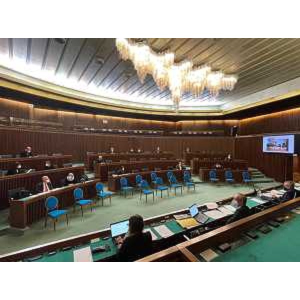 La III Commissione riunita in aula durante l'intervento del vicegovernatore Fvg, Riccardo Riccardi - La III Commissione riunita in aula durante l'intervento del vicegovernatore Fvg, Riccardo Riccardi