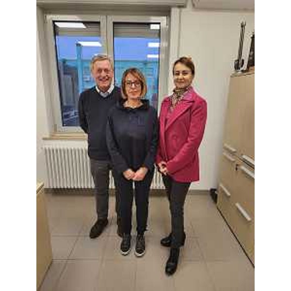 Mara Piccin con i soci fondatori di Fama spa, azienda di Zoppola - Mara Piccin con i soci fondatori di Fama spa, azienda di Zoppola