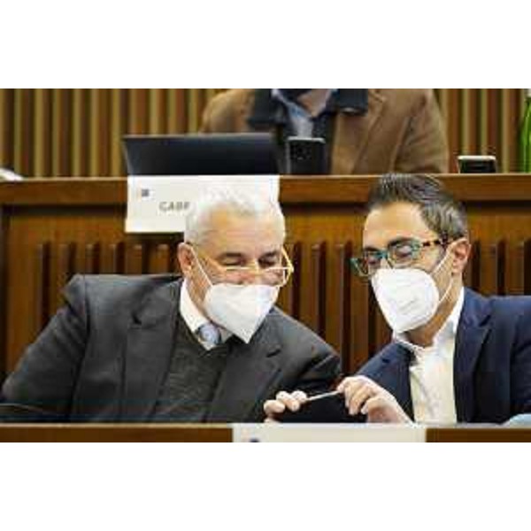 Antonio Lippolis (Lega), insieme al collega di partito Stefano Mazzolini - Antonio Lippolis (Lega), insieme al collega di partito Stefano Mazzolini