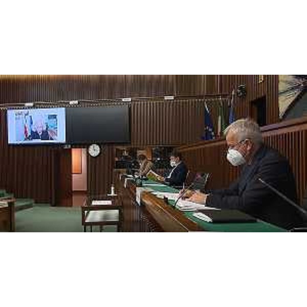 Giuseppe Sibau (Prog Fvg/Ar), presidente della VI Commissione, durante l'audizione di Daniela Beltrame - Giuseppe Sibau (Prog Fvg/Ar), presidente della VI Commissione, durante l'audizione di Daniela Beltrame