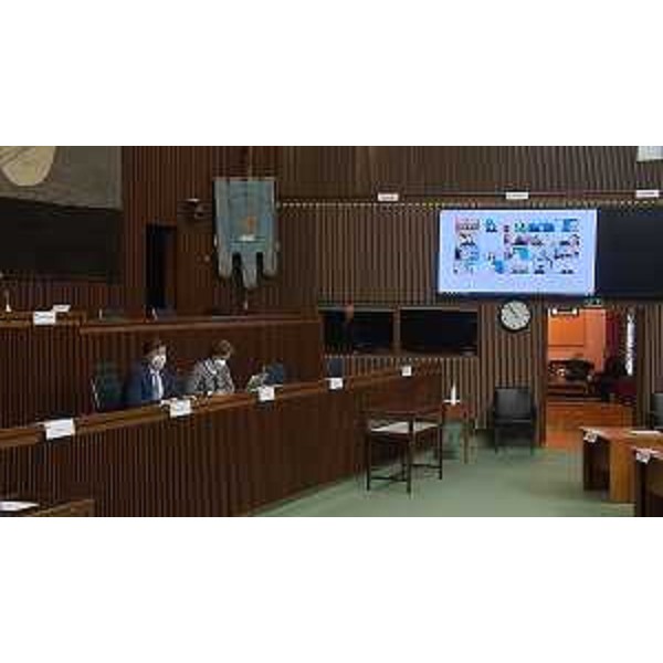 Alberto Budai (Lega), presidente della II Commissione, dirige i lavori in aula - Alberto Budai (Lega), presidente della II Commissione, dirige i lavori in aula