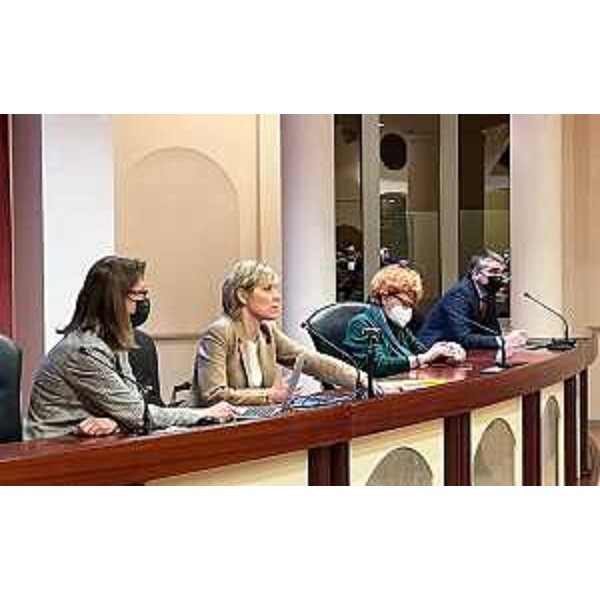  - Gli assessori regionali alle Finanze Barbara Zilli, alle Autonomie locali Pierpaolo Roberti e alla Cultura Tiziana Gibelli all'incontro della cabina di regia sui progetti Pnrr svoltosi nell'Auditorium della Regione a Pordenone