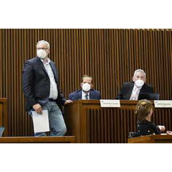 Da sinistra Mauro Bordin (Lega), Claudio Giacomelli (FdI) e Alessandro Basso (FdI) - Da sinistra Mauro Bordin (Lega), Claudio Giacomelli (FdI) e Alessandro Basso (FdI)