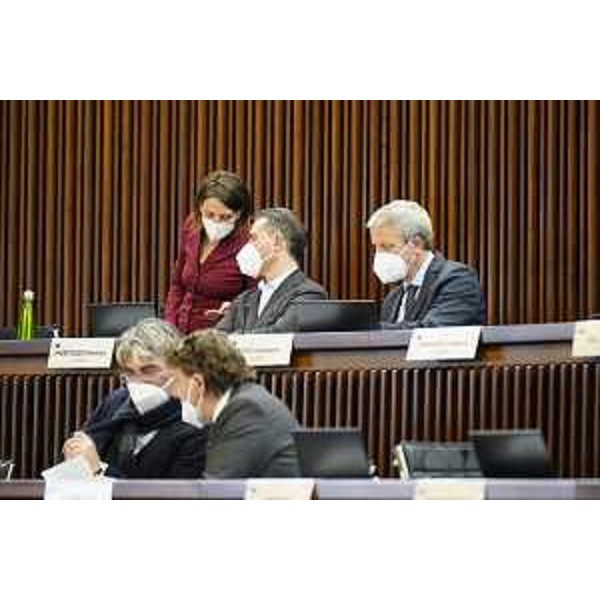 Chiara Da Giau (Pd), Massimo Moretuzzo e Giampaolo Bidoli 8Patto), in basso antonio Calligaris e Danilo Slokar (Lega) - Chiara Da Giau (Pd), Massimo Moretuzzo e Giampaolo Bidoli 8Patto), in basso antonio Calligaris e Danilo Slokar (Lega)