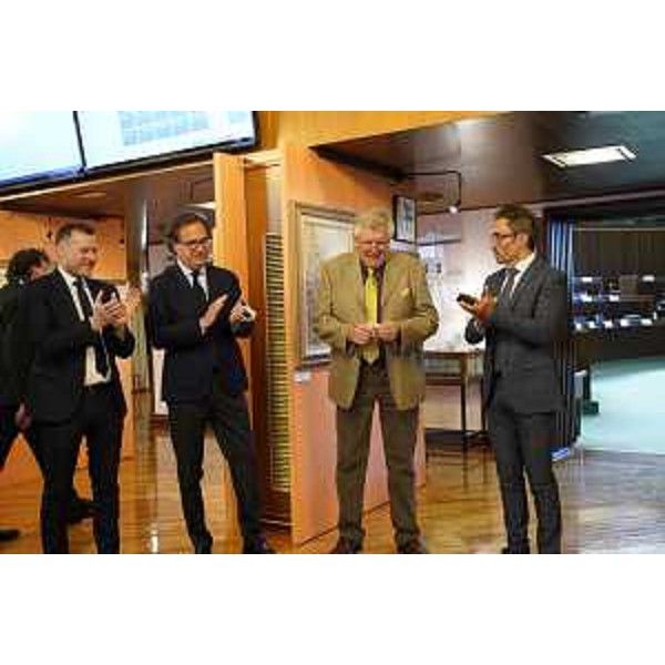 Il sindaco di Gonars, Ivan Diego Boemo; il consigliere regionale Mauro Di Bert; Giovanni Prez; il vicepresidente del Cr Fvg, Stefano Mazzolini - Il sindaco di Gonars, Ivan Diego Boemo; il consigliere regionale Mauro Di Bert; Giovanni Prez; il vicepresidente del Cr Fvg, Stefano Mazzolini