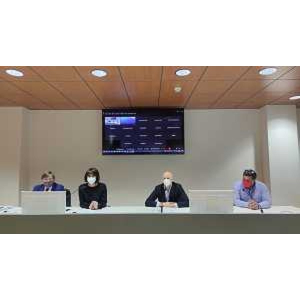 Da sx Gianni Fratte (Direzione lavoro), assessore Alessia Rosolen, Roberto Contessi (Ance Fvg) e Massimo Marega (Fillea Cgil) - Da sx Gianni Fratte (Direzione lavoro), assessore Alessia Rosolen, Roberto Contessi (Ance Fvg) e Massimo Marega (Fillea Cgil)