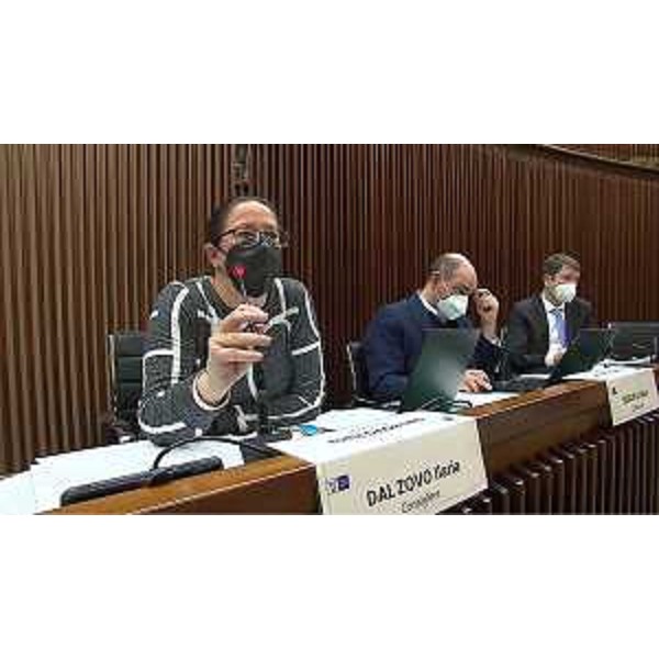 Ilaria Dal Zovo (M5S) accanto ai colleghi Cristian Sergo e Andrea Ussai - Ilaria Dal Zovo (M5S) accanto ai colleghi Cristian Sergo e Andrea Ussai