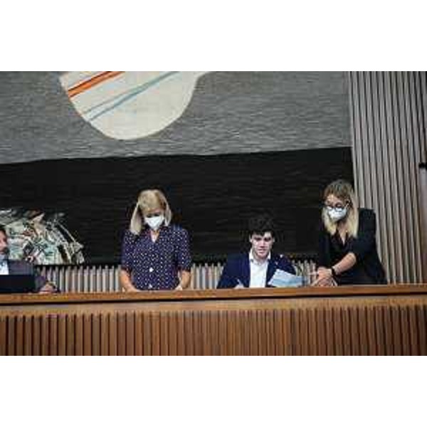 Simone Polesello (Lega) durante lo spoglio dei voti per l'Osservatorio Antimafia - Simone Polesello (Lega) durante lo spoglio dei voti per l'Osservatorio Antimafia