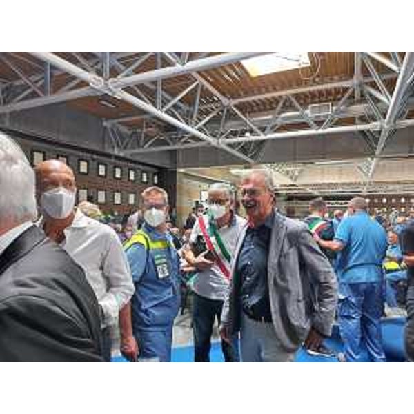 Il presidente Zanin all'ente Fiera prima della cerimonia di ringraziamento - Il presidente Zanin all'ente Fiera prima della cerimonia di ringraziamento