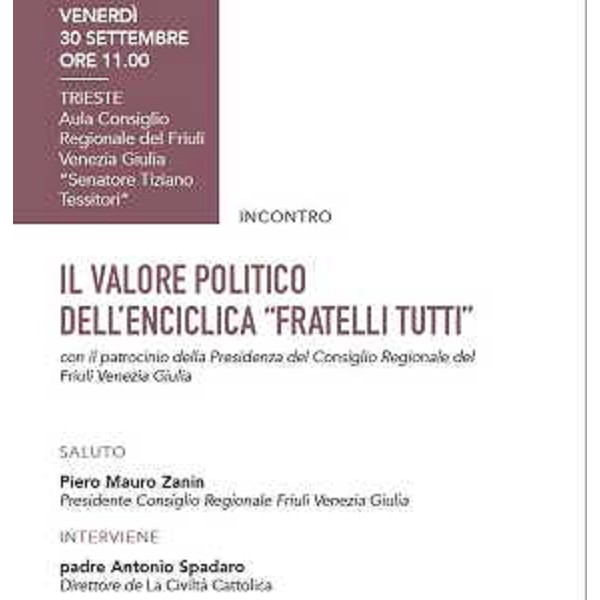 Il programma della giornata dedicata all'enciclica "Fratelli tutti" - Il programma della giornata dedicata all'enciclica "Fratelli tutti"