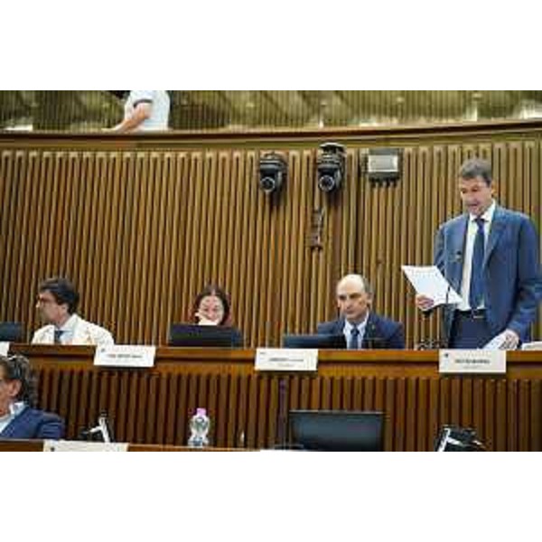 Il Gruppo M5S durante una seduta dell'Aula - Il Gruppo M5S durante una seduta dell'Aula