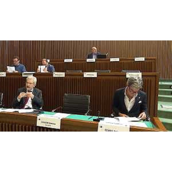 Alcuni consiglieri durante i lavori della I Commissione - Alcuni consiglieri durante i lavori della I Commissione 