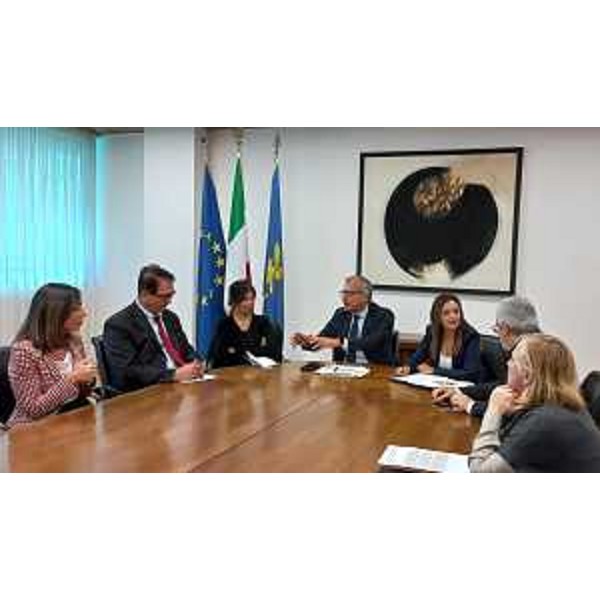 Un momento dell'incontro nella sede della Regione di via Sabbadini a Udine - Un momento dell'incontro nella sede della Regione di via Sabbadini a Udine