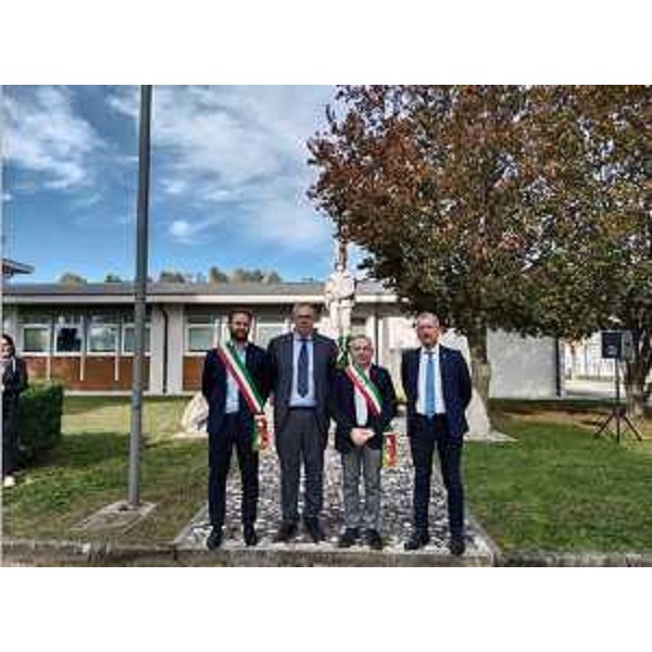 Primo a destra, il presidente Zanin con il sindaco di Palazzolo dello Stella, D'Altilia, il consigliere regionale Bordin e il rappresentante del Comune di Rivignano Teor, Emanuele Bazzo - Primo a destra, il presidente Zanin con il sindaco di Palazzolo dello Stella, D'Altilia, il consigliere regionale Bordin e il rappresentante del Comune di Rivignano Teor, Emanuele Bazzo