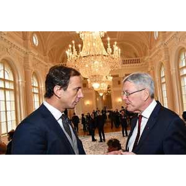 Massimiliano Fedriga e Peter Kaiser nel Salone di rappresentanza della Presidenza della Repubblica di Slovenia - Massimiliano Fedriga e Peter Kaiser nel Salone di rappresentanza della Presidenza della Repubblica di Slovenia