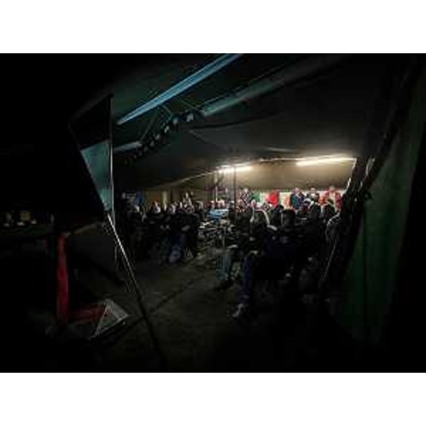 Il presidente del Cr Fvg, Piero Mauro Zanin, sotto il tendone allestito dall'Ana a Torsa di Pocenia - Il presidente del Cr Fvg, Piero Mauro Zanin, sotto il tendone allestito dall'Ana a Torsa di Pocenia