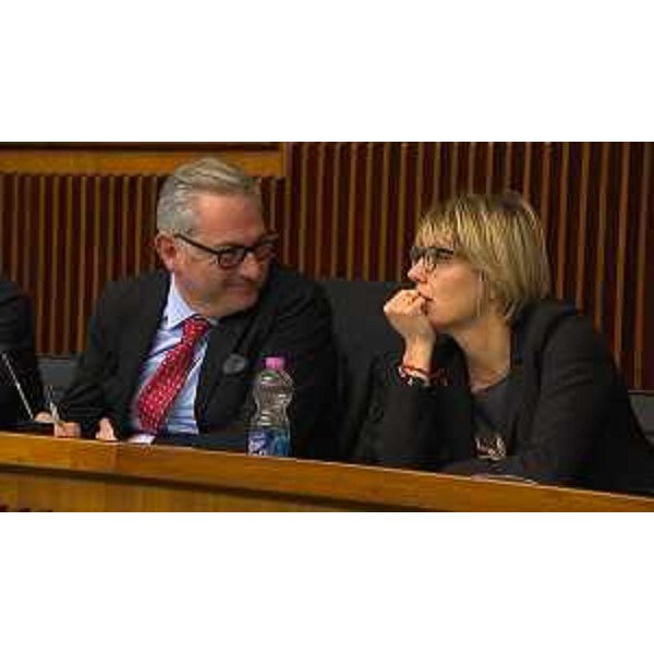 Il presidente della I Commissionie, Alessandro Basso, con l'assessore Fvg alle Finanze, Barbara Zilli - Il presidente della I Commissionie, Alessandro Basso, con l'assessore Fvg alle Finanze, Barbara Zilli