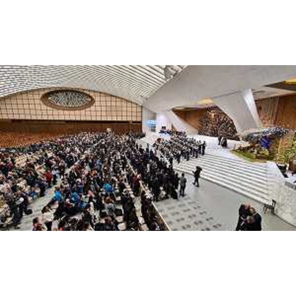 La cerimonia di inaugurazione del presere di Sutrio nell'Aula Paolo VI in Vaticano - La cerimonia di inaugurazione del presere di Sutrio nell'Aula Paolo VI in Vaticano