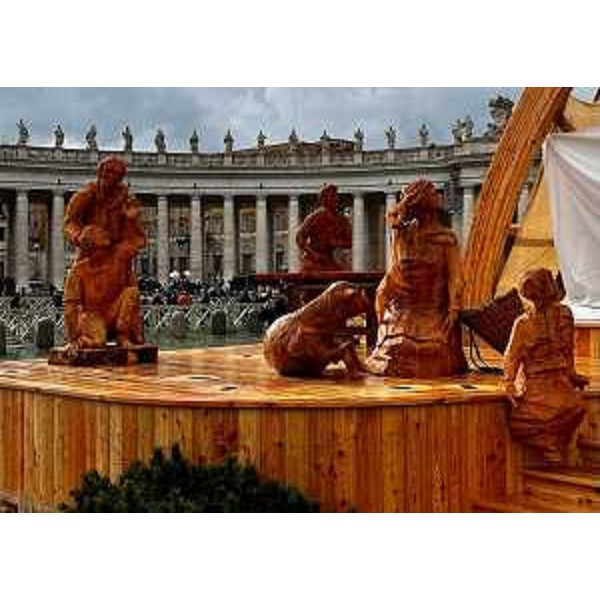 Un particolare del presepe di Sutrio in piazza San Pietro - Un particolare del presepe di Sutrio in piazza San Pietro