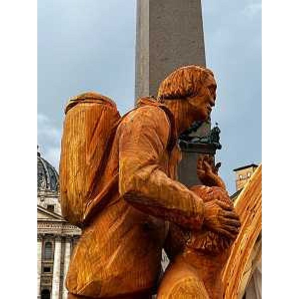 Un particolare del presepe di Sutrio in piazza San Pietro - Un particolare del presepe di Sutrio in piazza San Pietro