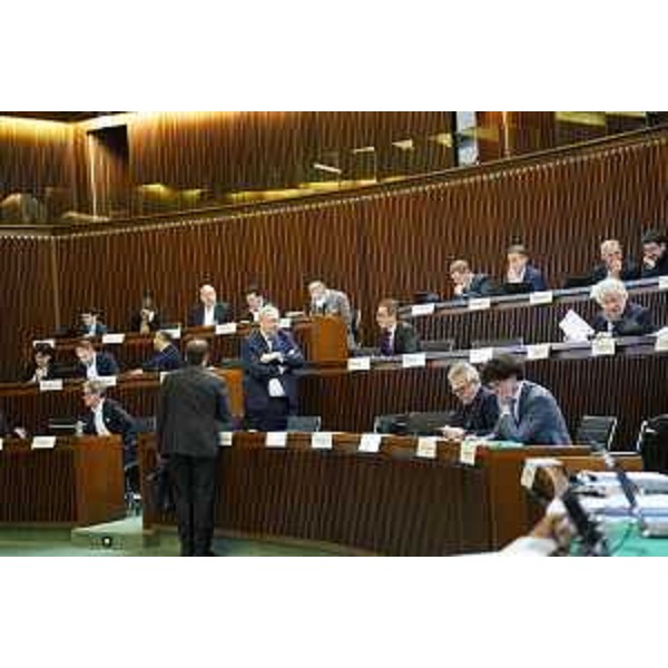 Una parte dell'Aula durante i lavori - Una parte dell'Aula durante i lavori