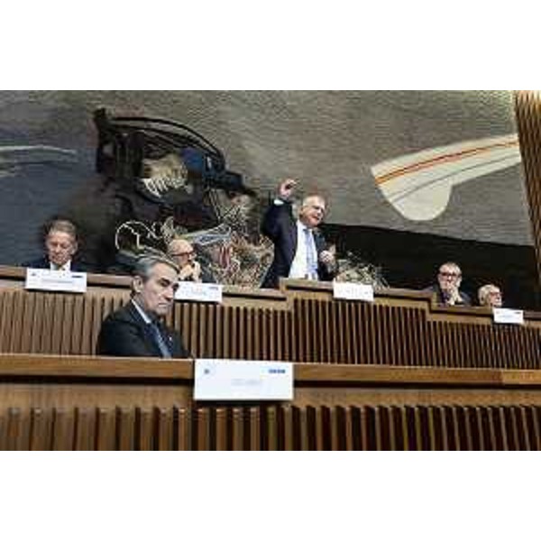 L'aula durante l'intervento del presidente Piero Mauro Zanin - L'aula durante l'intervento del presidente Piero Mauro Zanin