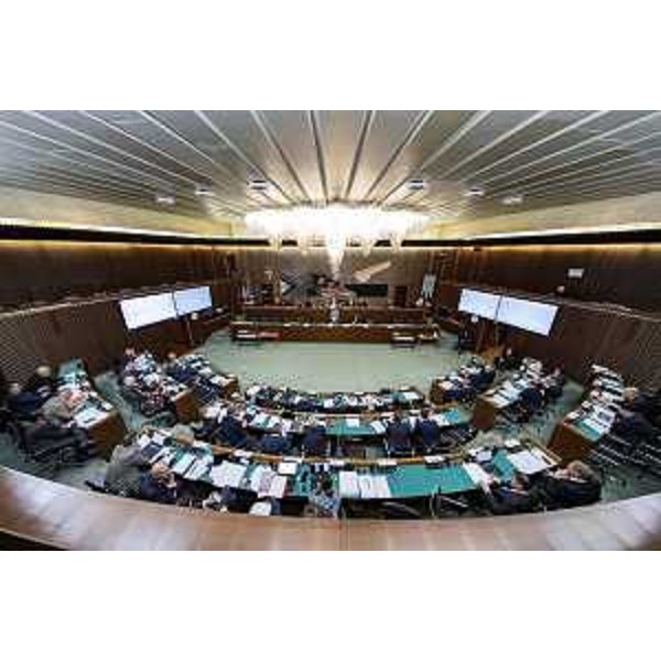 L'Aula durante l'intervento del governatore Massimiliano Fedriga - L'Aula durante l'intervento del governatore Massimiliano Fedriga