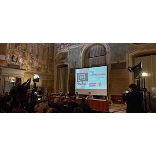 Un momento della presentazione della Tv dai Furlans, al castello di Udine - Un momento della presentazione della Tv dai Furlans, al castello di Udine