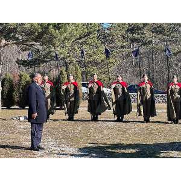 Il presidente del Senato Ignazio La Russa al Monumento nazionale della foiba di Basovizza - Il presidente del Senato Ignazio La Russa al Monumento nazionale della foiba di Basovizza