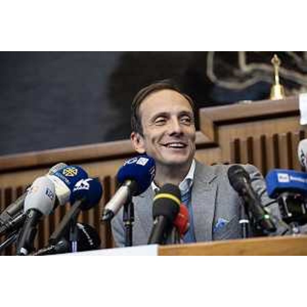 Un primo piano del presidente Massimiliano Fedriga nel corso dell'incontro con i giornalisti - Un primo piano del presidente Massimiliano Fedriga nel corso dell'incontro con i giornalisti