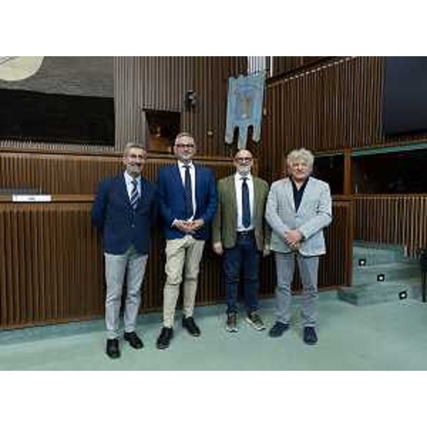 Ufficio di presidenza della I Commissione: da sx, Andrea Carli (Pd), Alessandro Basso (FdI), Carlo Grilli (FP) ed Elia Miani (Lega) - Ufficio di presidenza della I Commissione: da sx, Andrea Carli (Pd), Alessandro Basso (FdI), Carlo Grilli (FP) ed Elia Miani (Lega)