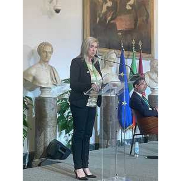L'assessore regionale Cristina Amirante durante il suo intervento a Roma - L'assessore regionale Cristina Amirante durante il suo intervento a Roma